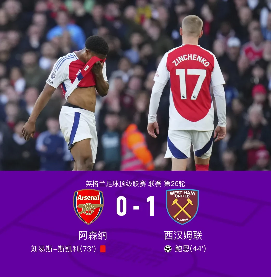 阿森纳主场-力克伯恩利，取得三分！